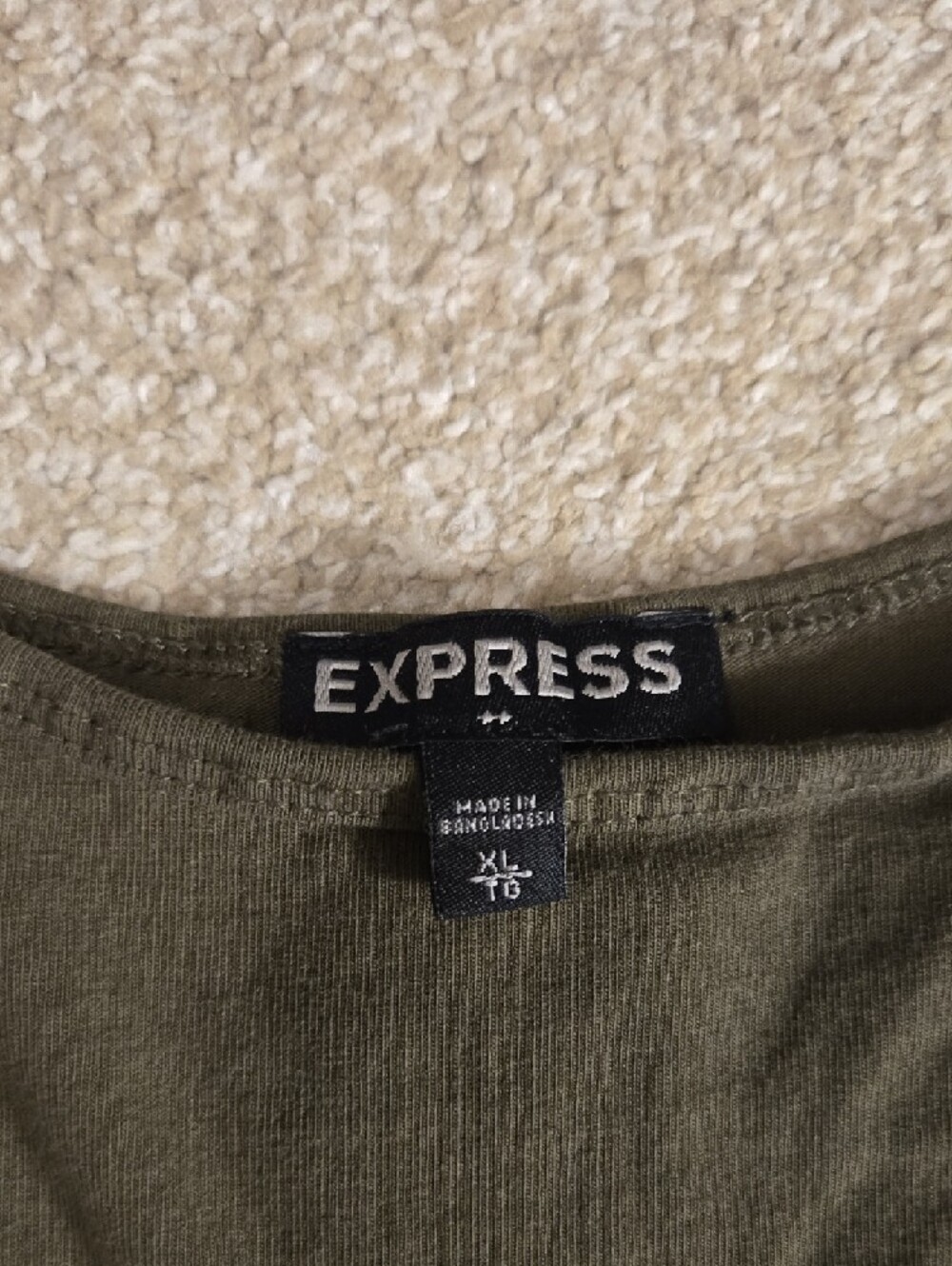 Express Olive Green & Black Scoop Peplum Tank Tops (Set Of 2) - Picture 2 of 5